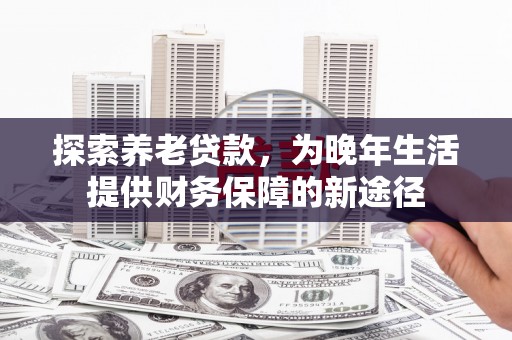 大寮探索养老贷款，为晚年生活提供财务保障的新途径