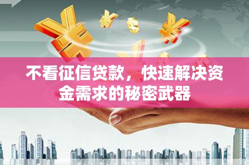 大寮不看征信贷款，快速解决资金需求的秘密武器