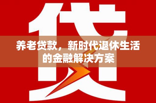 大寮养老贷款，新时代退休生活的金融解决方案