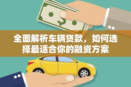 大寮全面解析车辆贷款，如何选择最适合你的融资方案